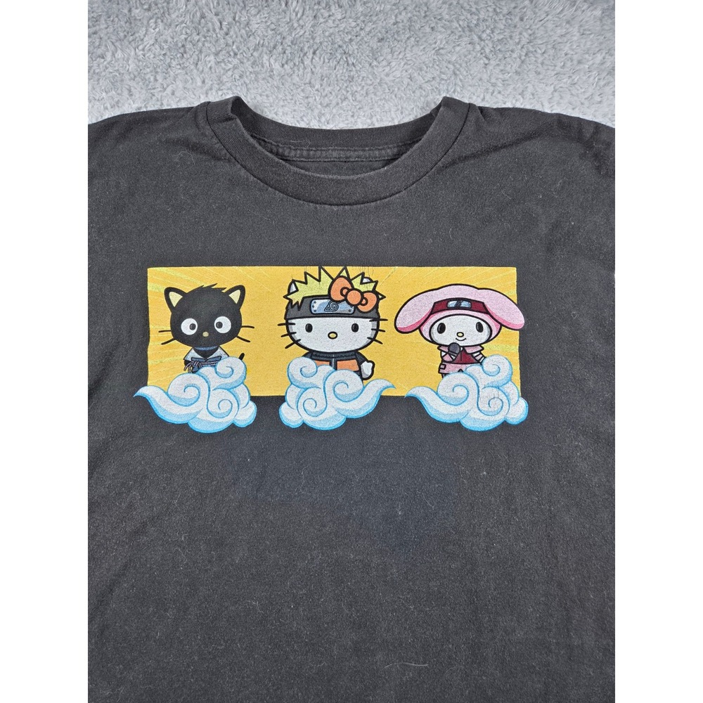 BoxLunch Naruto x Hello Kitty Muscle Tee XL‎ Black Mens Cut Off Graphic Tank